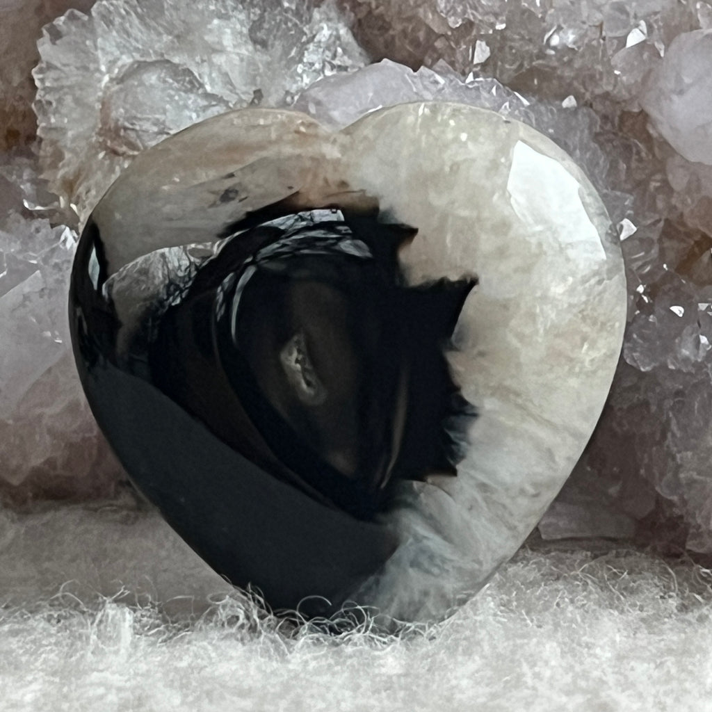 Inima agat negru, pietre semipretioase - druzy.ro 3 