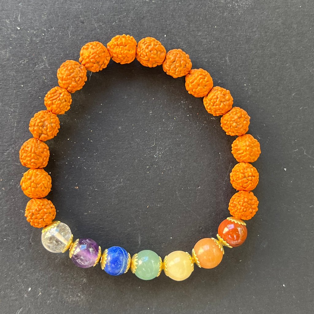Bratara7 chakre Rudraksha, pietre semipretioase, DRUZY.RO 3