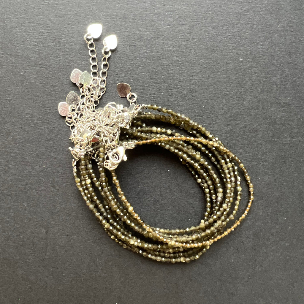 Bratara obsidian auriu curcubeu 2mm, pietre semipretioase, DRUZY.RO 7