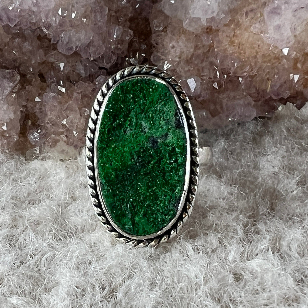 Inel Uvarovit din argint model 4, pietre semipretioase - druzy.ro 1 