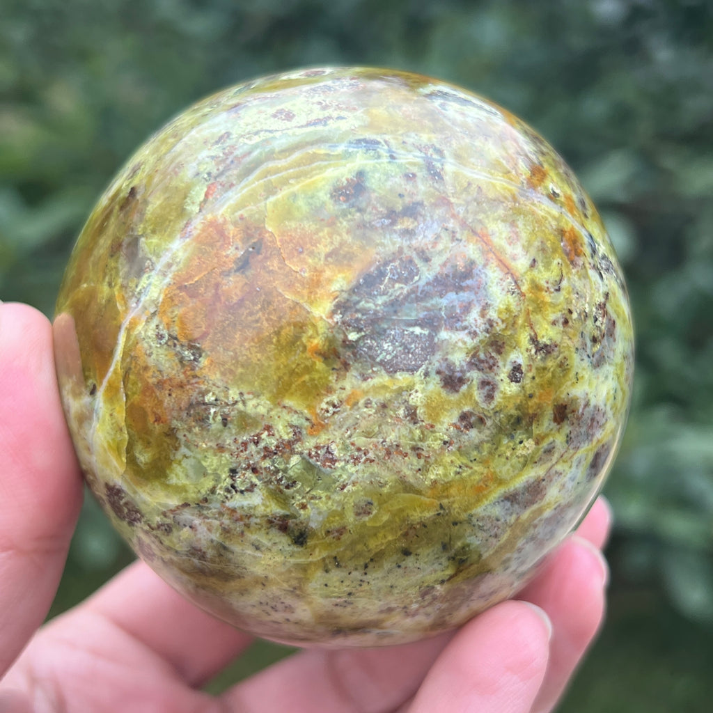 Sfera Opal verde model 2, pietre semipretioase - druzy.ro 14 