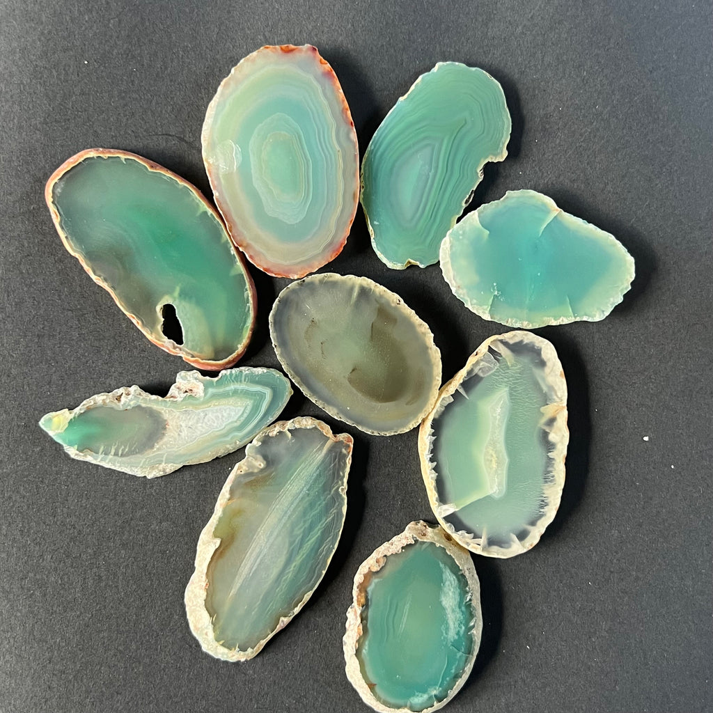 Felie agat fistic S, pietre semipretioase - druzy.ro 2