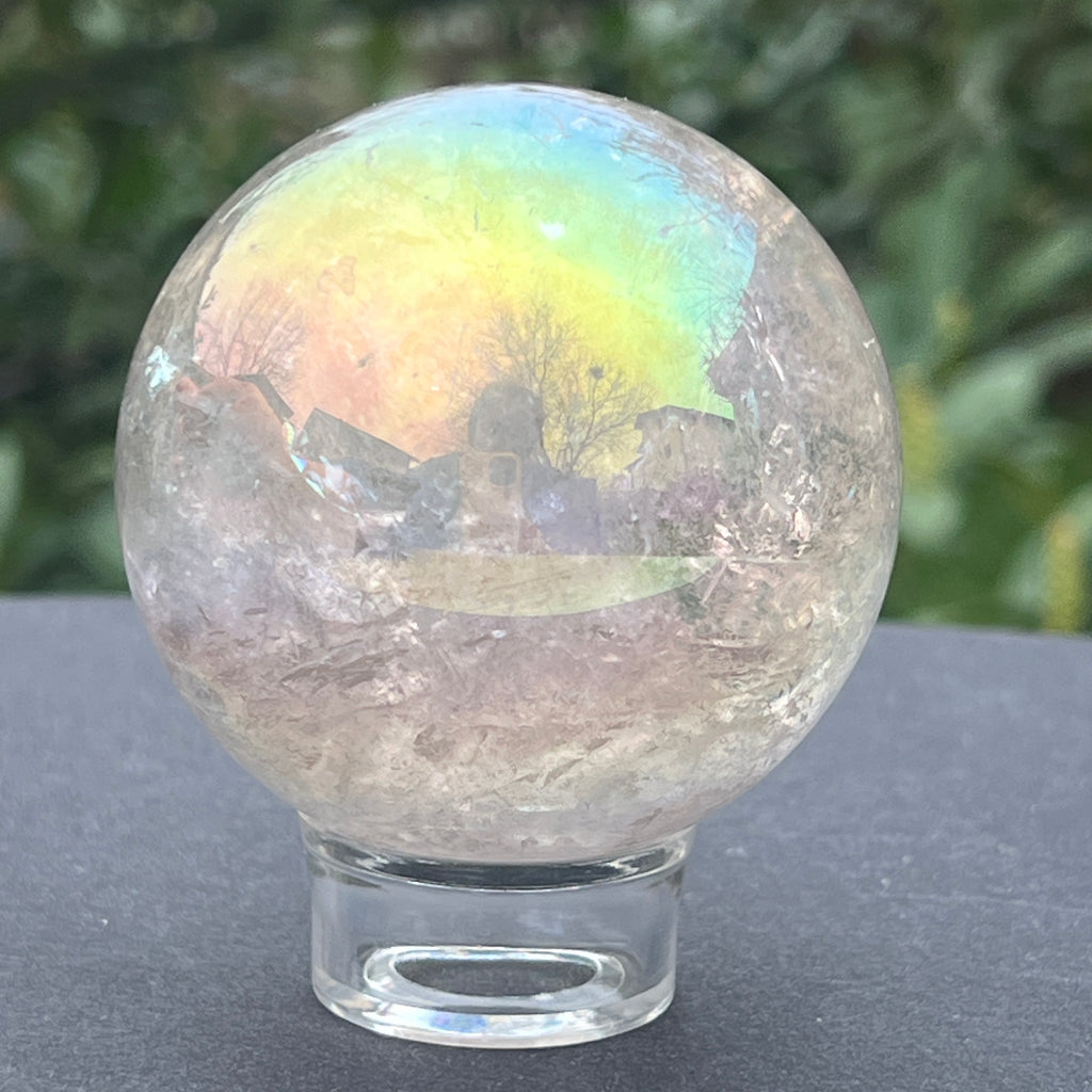Sfera cuart roz aura model 2, pietre semipretioase - druzy.ro 4 