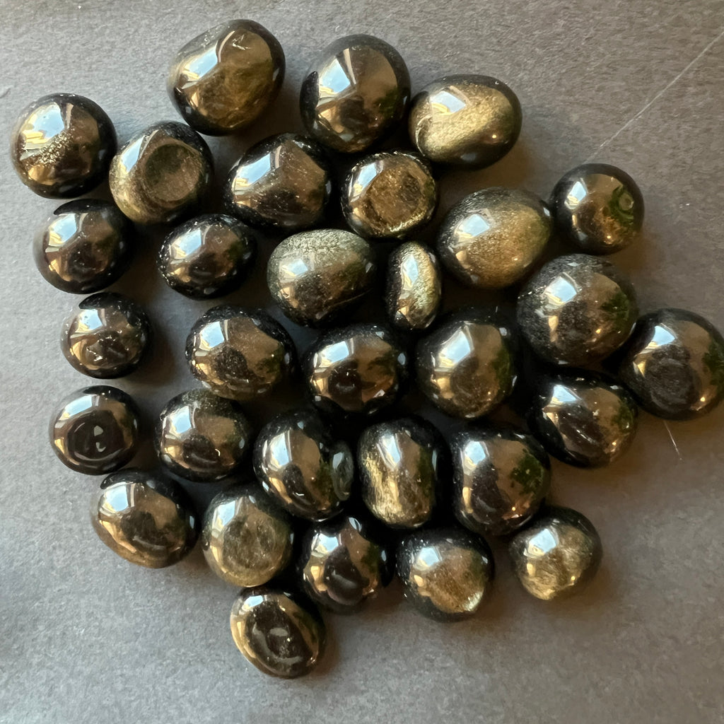 Obsidian auriu piatra rulata, pietre semipretioase - druzy.ro 1 