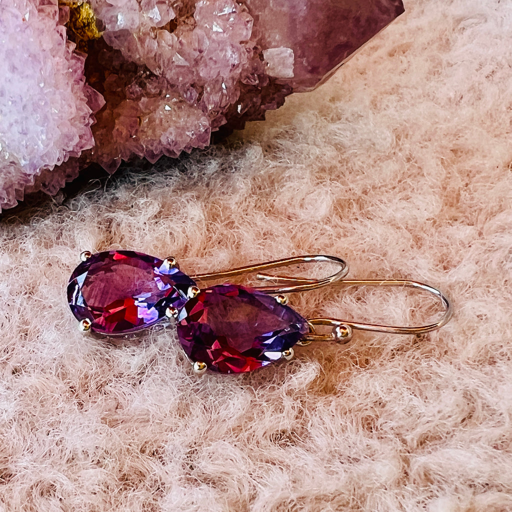 Cercei ametist argint 12 mm Pear, pietre semipretioase - druzy.ro 2 
