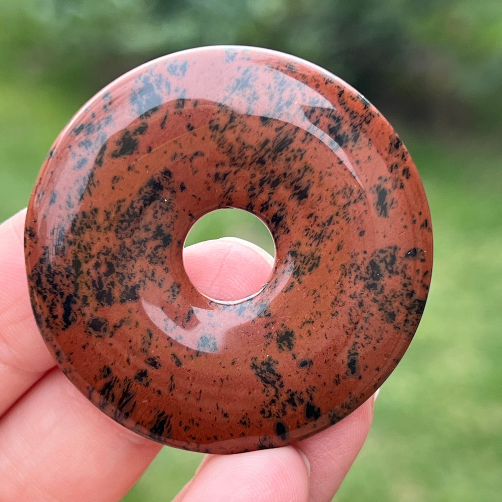 Pandantiv piatra pi obsidian mahon DONUT L model 2, pietre semipretioase - druzy.ro 1 