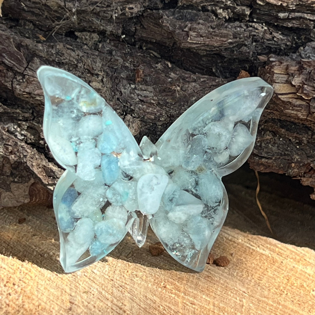 Brosa Butterfly acvamarin Essence, druzy.ro, pietre semipretioase 1