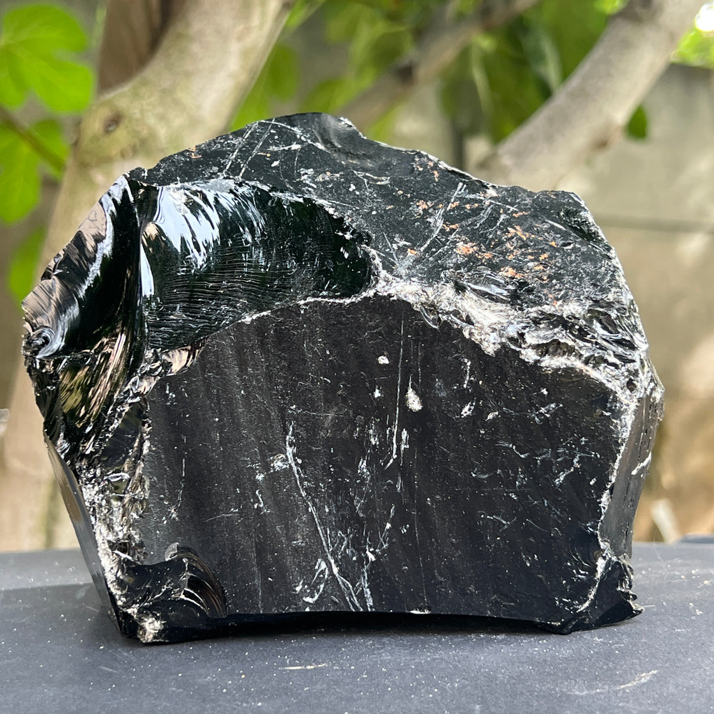 Obsidian negru din Mexic piatra bruta XL model 2, pietre semipretioase - druzy.ro 4 