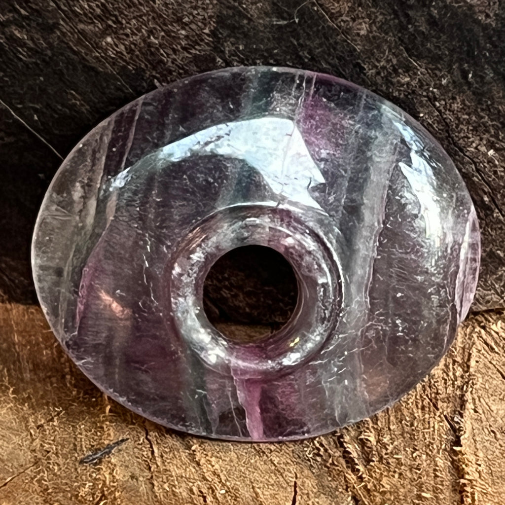 Pandantiv piatra pi donut fluorit curcubeu Oval, pietre semipretioase - druzy.ro 4 