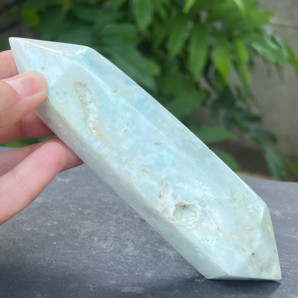 Dublu varf aragonit albastru | Model 3, pietre semipretioase - druzy.ro 1 