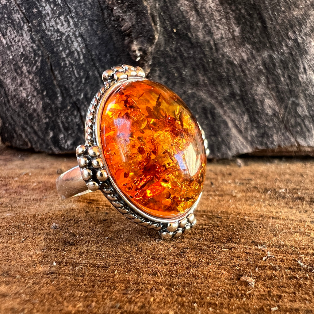 Inel argint cu chihlimbar Amber1, pietre semipretioase - druzy.ro 4 