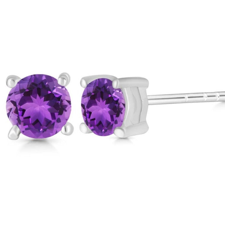 Cercei stud ametist argint 4 mm Round, druzy.ro, pietre semipretioase 3