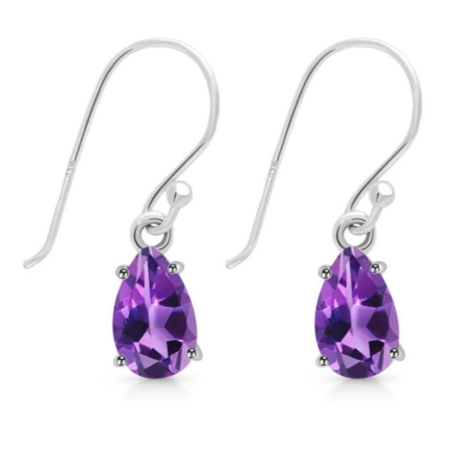 Cercei ametist argint 8 mm Pear, druzy.ro, pietre semipretioase 2