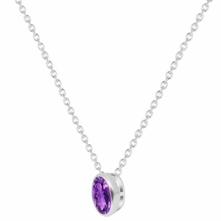 Colier ametist din argint Oval 8 mm, druzy.ro, pietre semipretioase 5