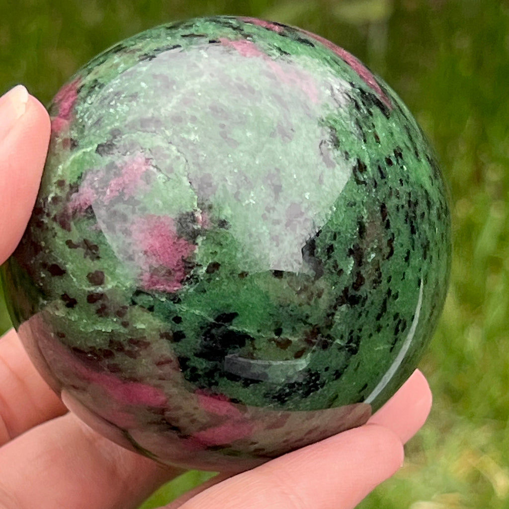 Sfera rubin in zoisit model 4, pietre semipretioase - druzy.ro 3 