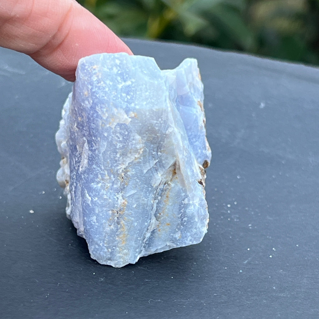 Calcedonie albastra /blue lace/ agat albastru piatra bruta m19, pietre semipretioase - druzy.ro 4 