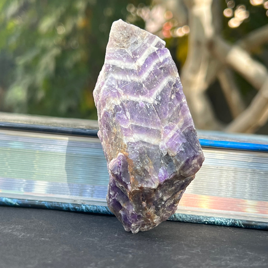 Ametist chevron piatra bruta/ varf m13, druzy.ro, cristale 3