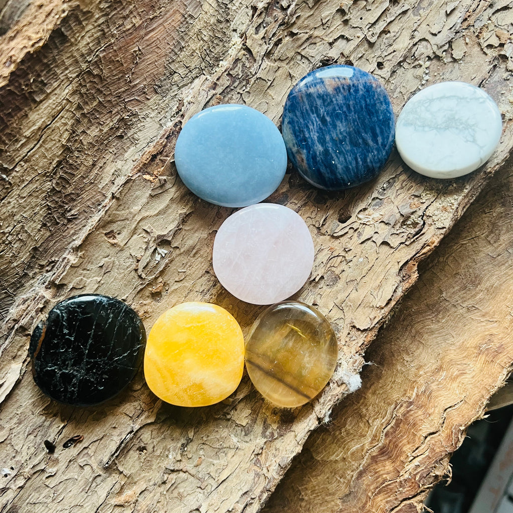 Set 7 chakre palmstones pietre meditatie m3, druzy.ro, pietre semipretioase 1