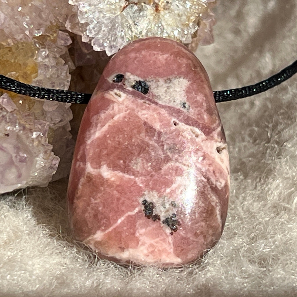 Colier pandantiv rodocrozit DROP, pietre semipretioase - druzy.ro 4 