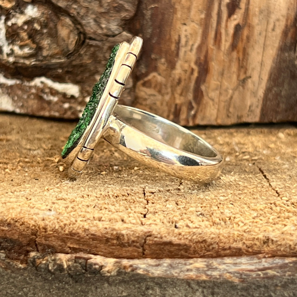 Inel Uvarovit din argint model 3, pietre semipretioase - druzy.ro 2 