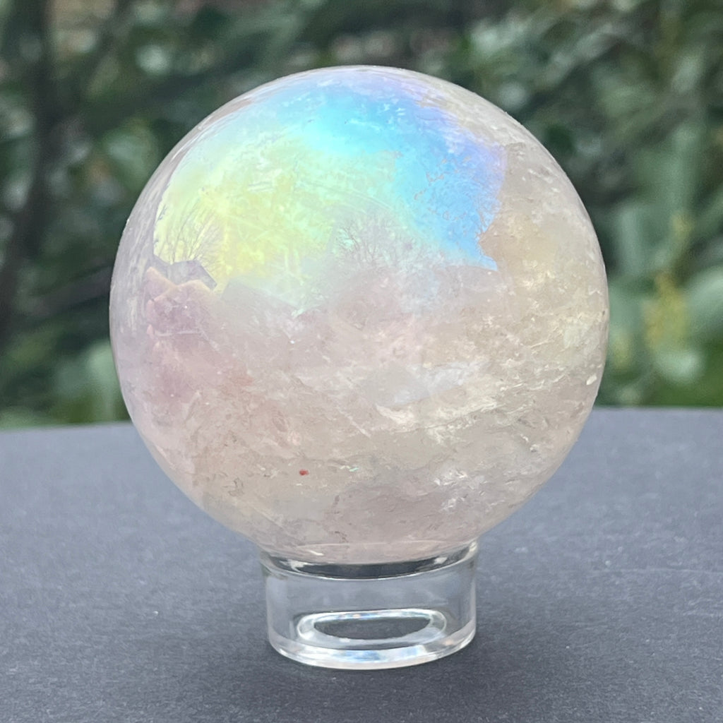 Sfera cuart roz aura model 1, pietre semipretioase - druzy.ro 12 