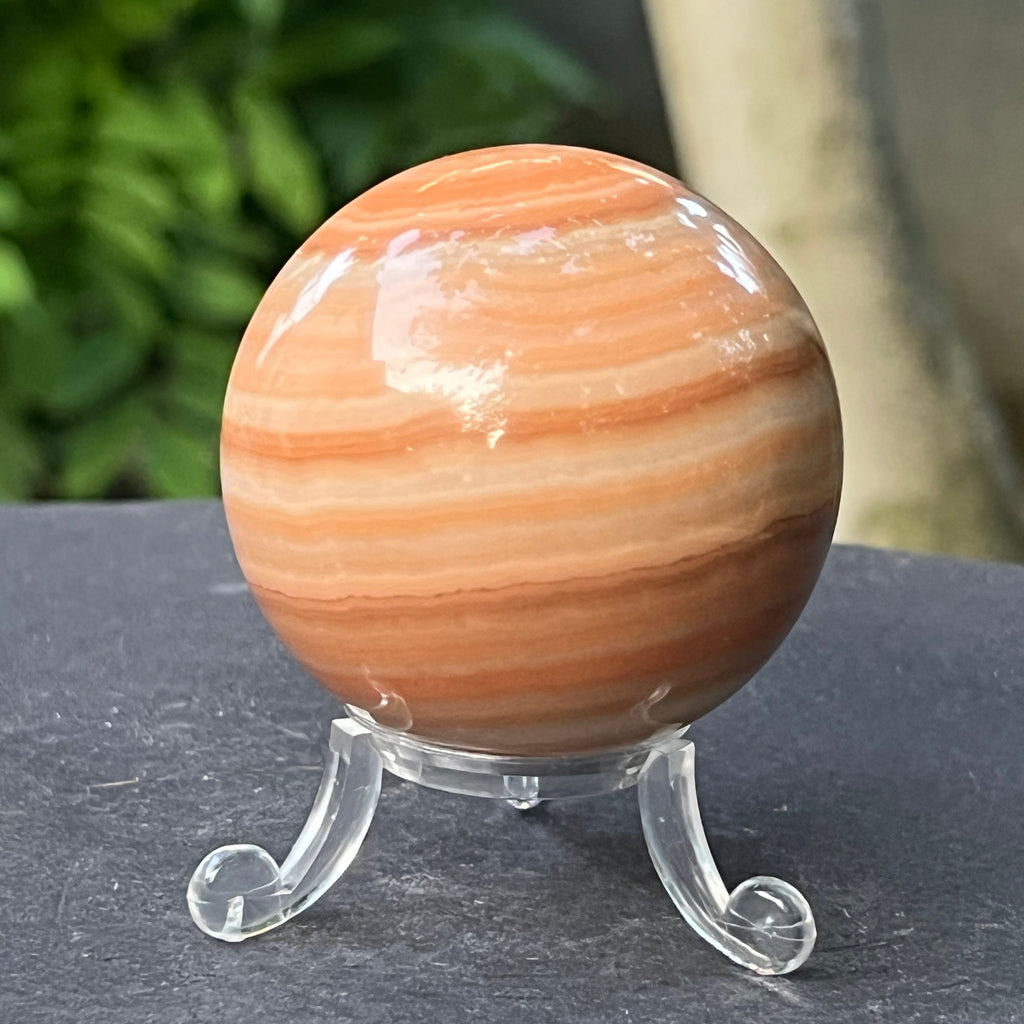 Sferă de onix portocaliu dungat  | Model 2, pietre semipretioase - druzy.ro 3 