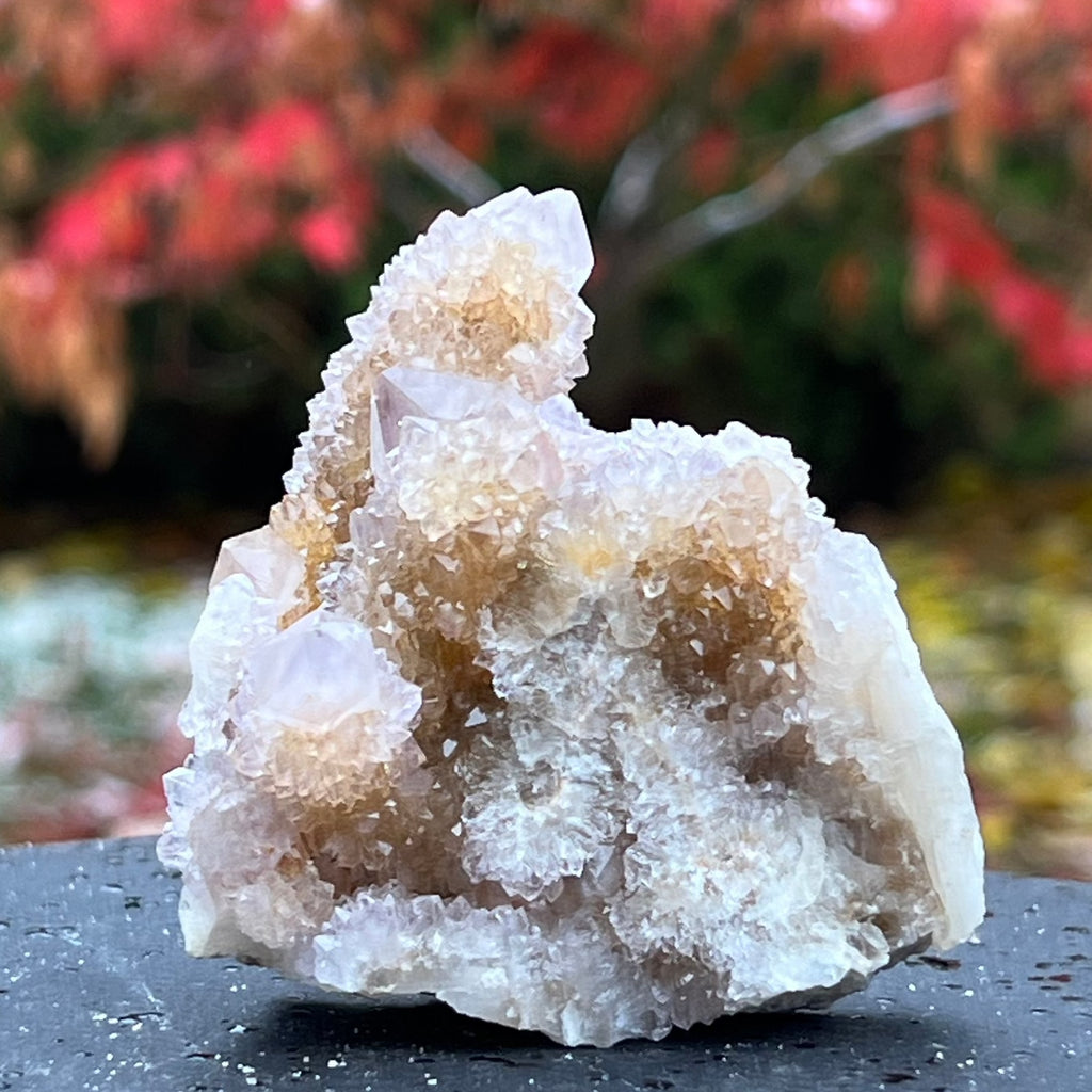 Cluster cuart cactus / cuart spirit ametist liliac model 21A, druzy.ro, cristale 1