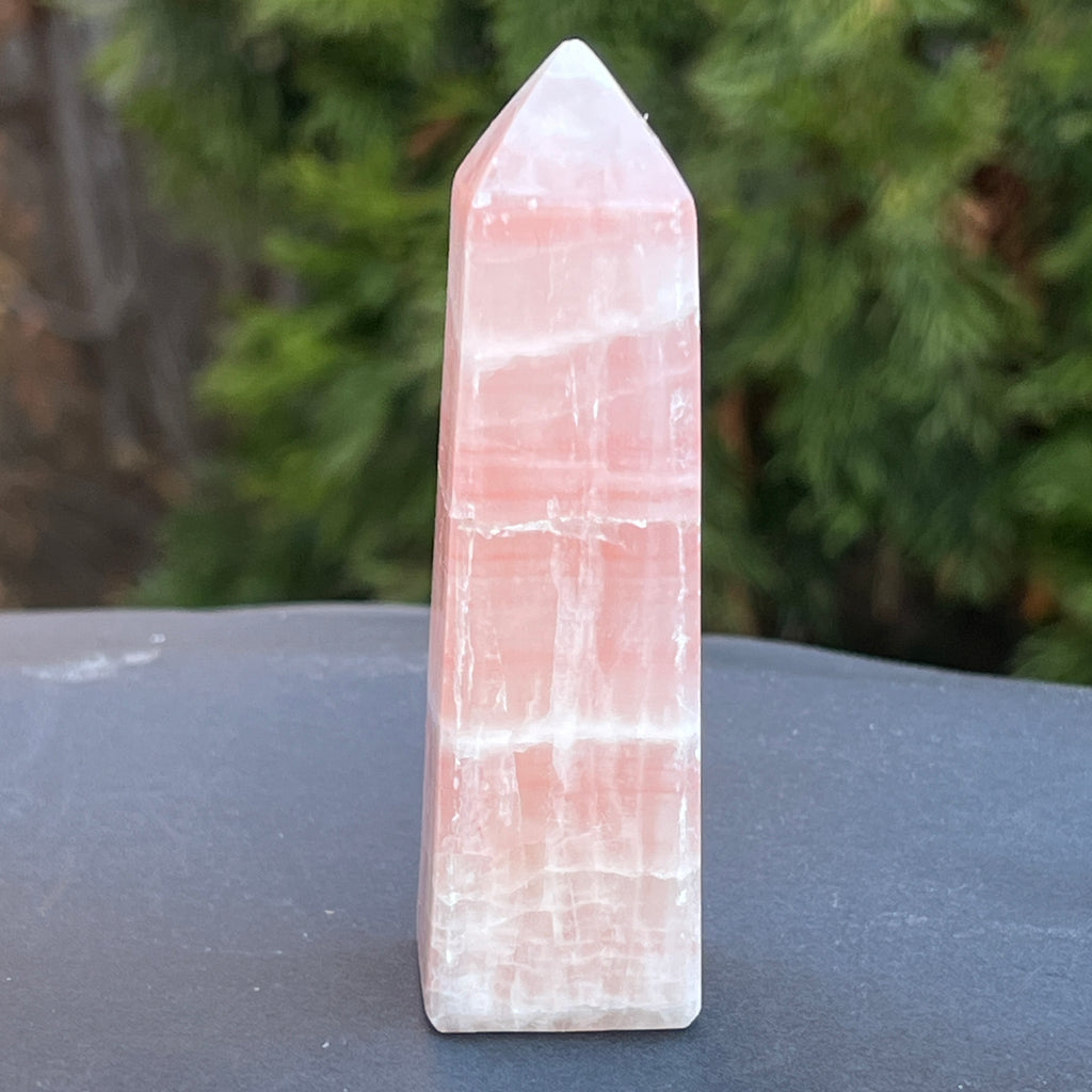Obelisc calcit roz model 3, pietre semipretioase - druzy.ro 2 