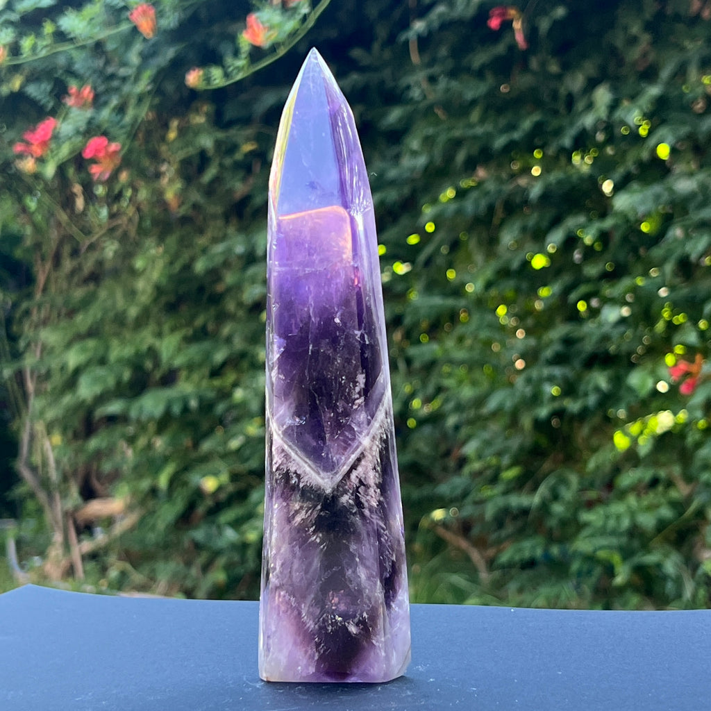 Ametist chevron obelisc model XL1, pietre semipretioase - druzy.ro 3 