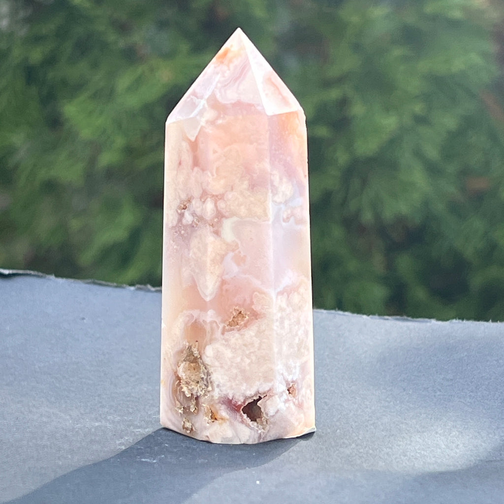 Obelisc agat coral floare model 1, pietre semipretioase - druzy.ro 4 
