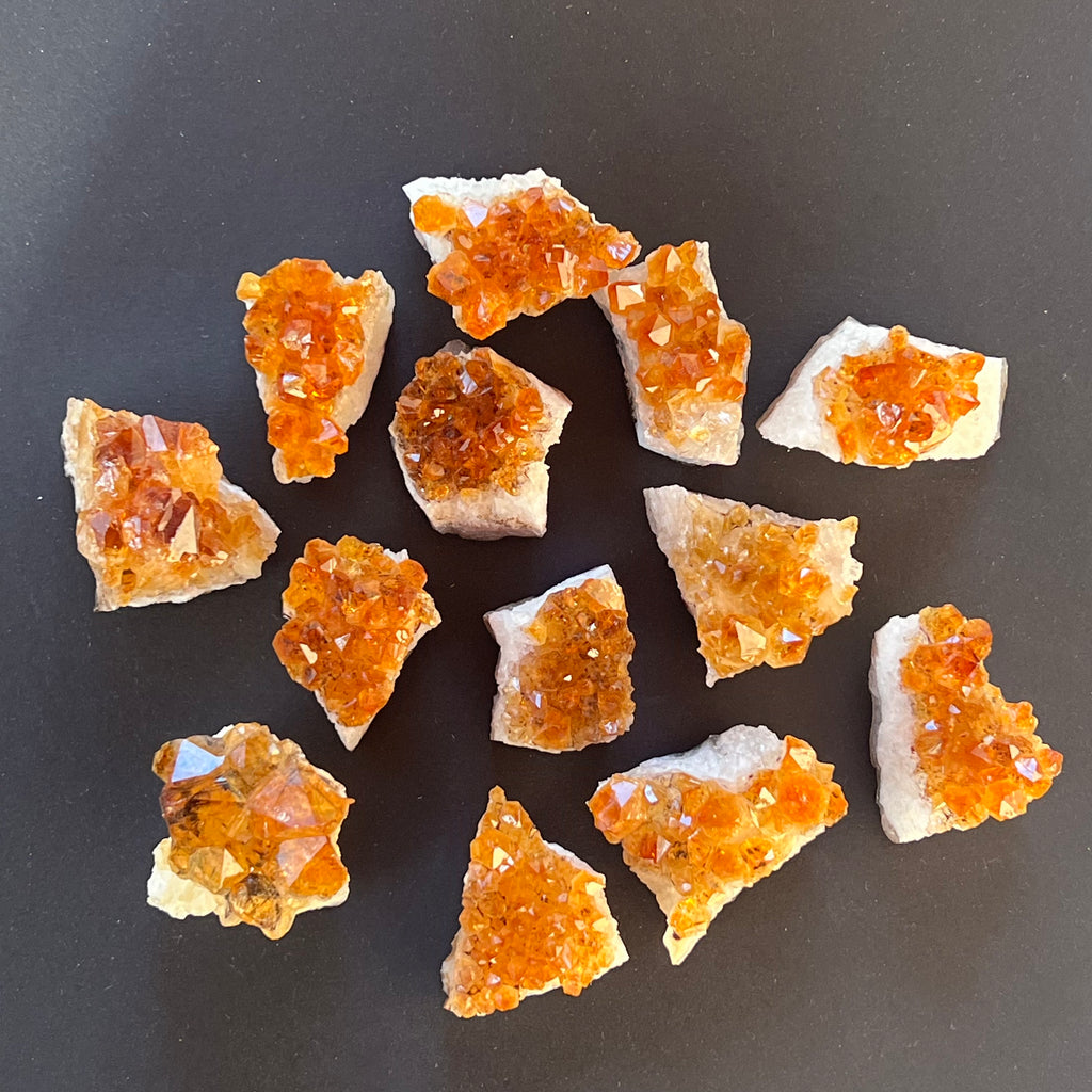 Cluster citrin 3 -3.5 cm, piatra bruta citrin, druzy.ro, cristale 1