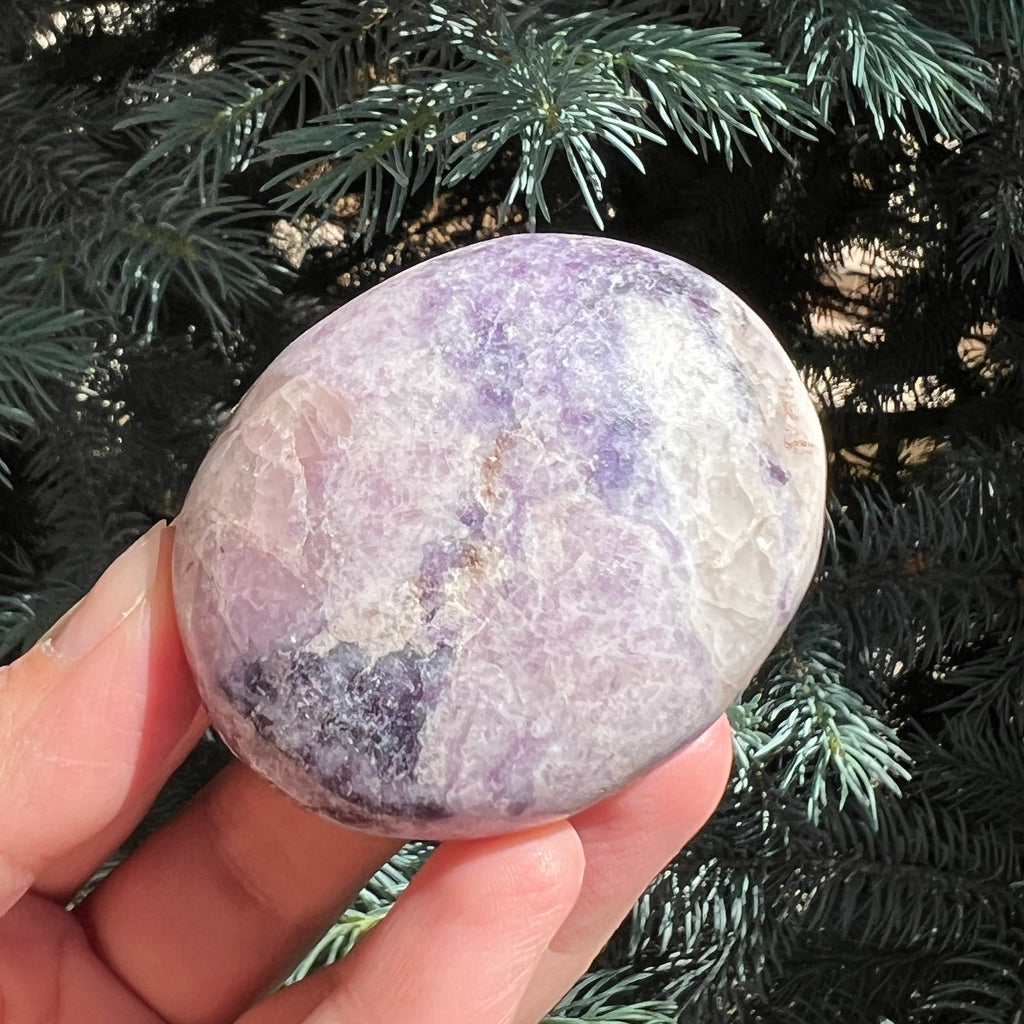 Lepidolit palmstone m6, druzy.ro, cristale 7