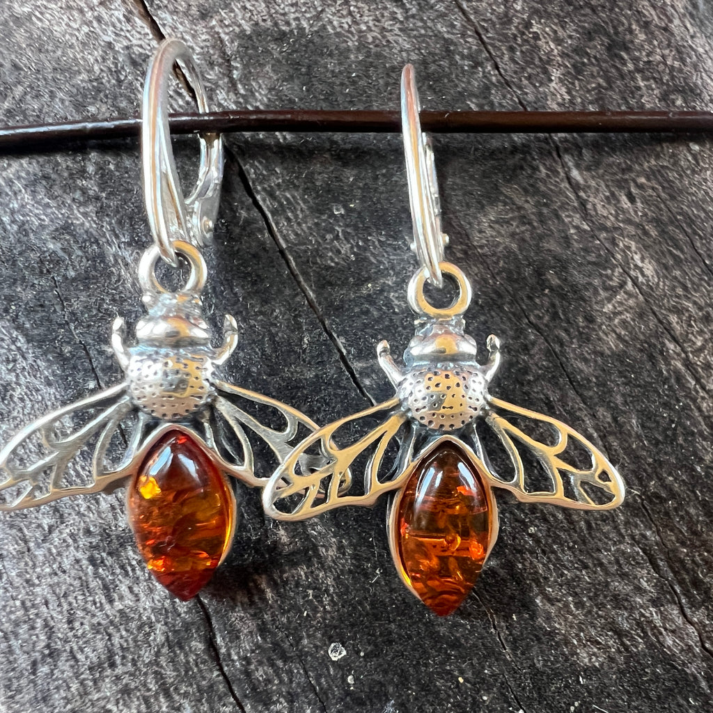Cercei argint cu chihlimbar Amber17, pietre semipretioase - druzy.ro 2 