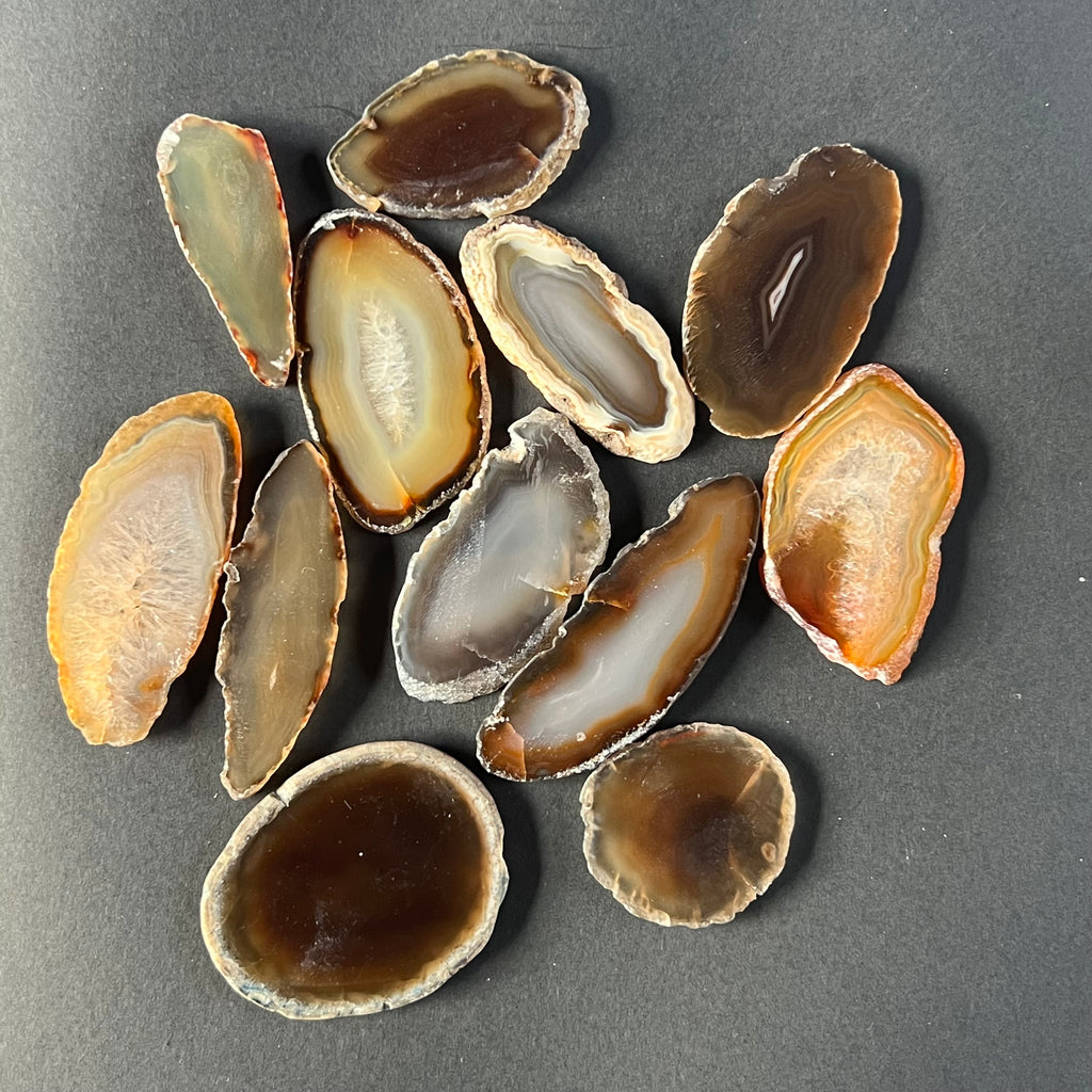 Felie agat maro S, pietre semipretioase - druzy.ro 1