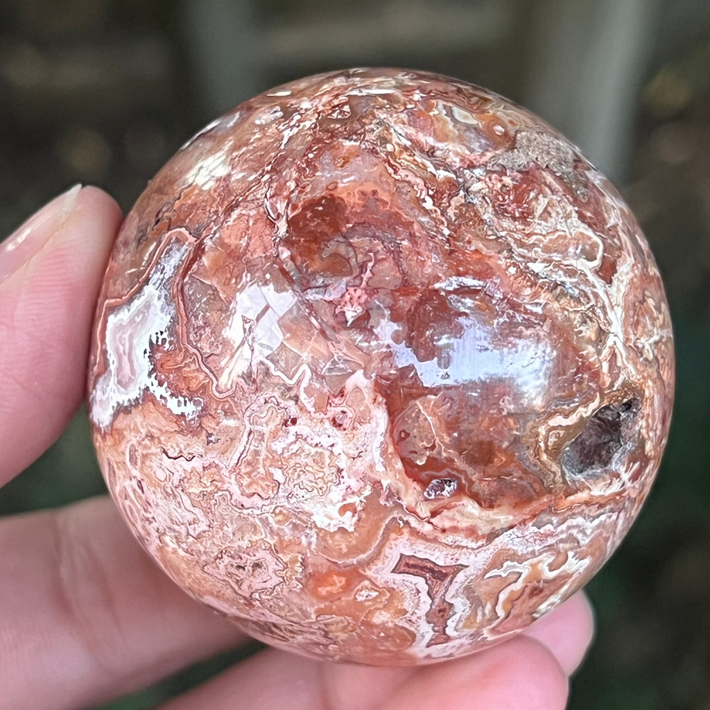 Sfera agat Crazy Lace | Model 15, pietre semipretioase - druzy.ro 3 