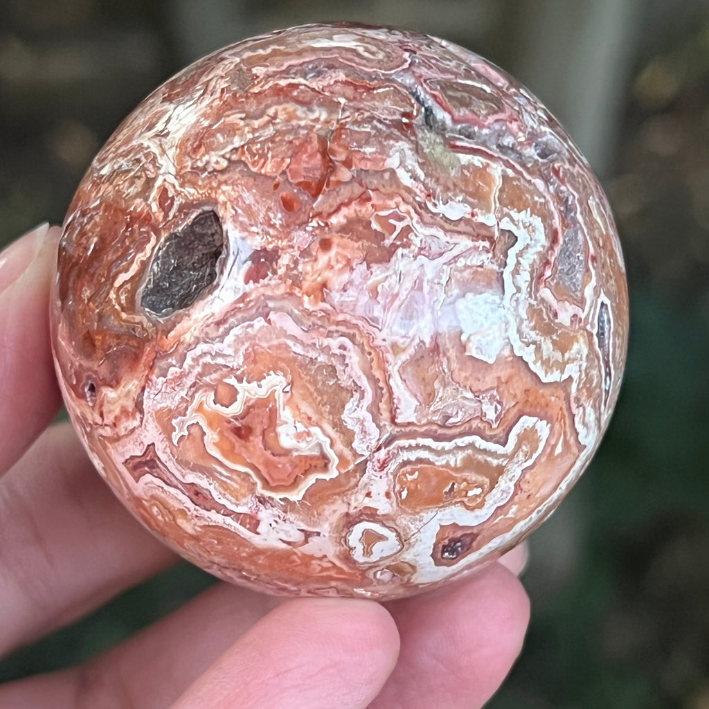 Sfera agat Crazy Lace | Model 15, pietre semipretioase - druzy.ro 7 