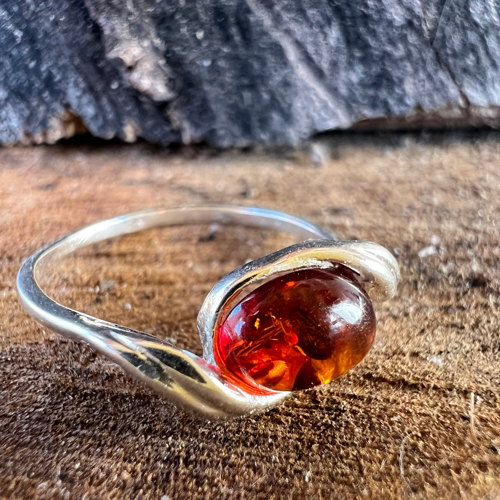 Inel argint cu chihlimbar Amber14, pietre semipretioase - druzy.ro 4 