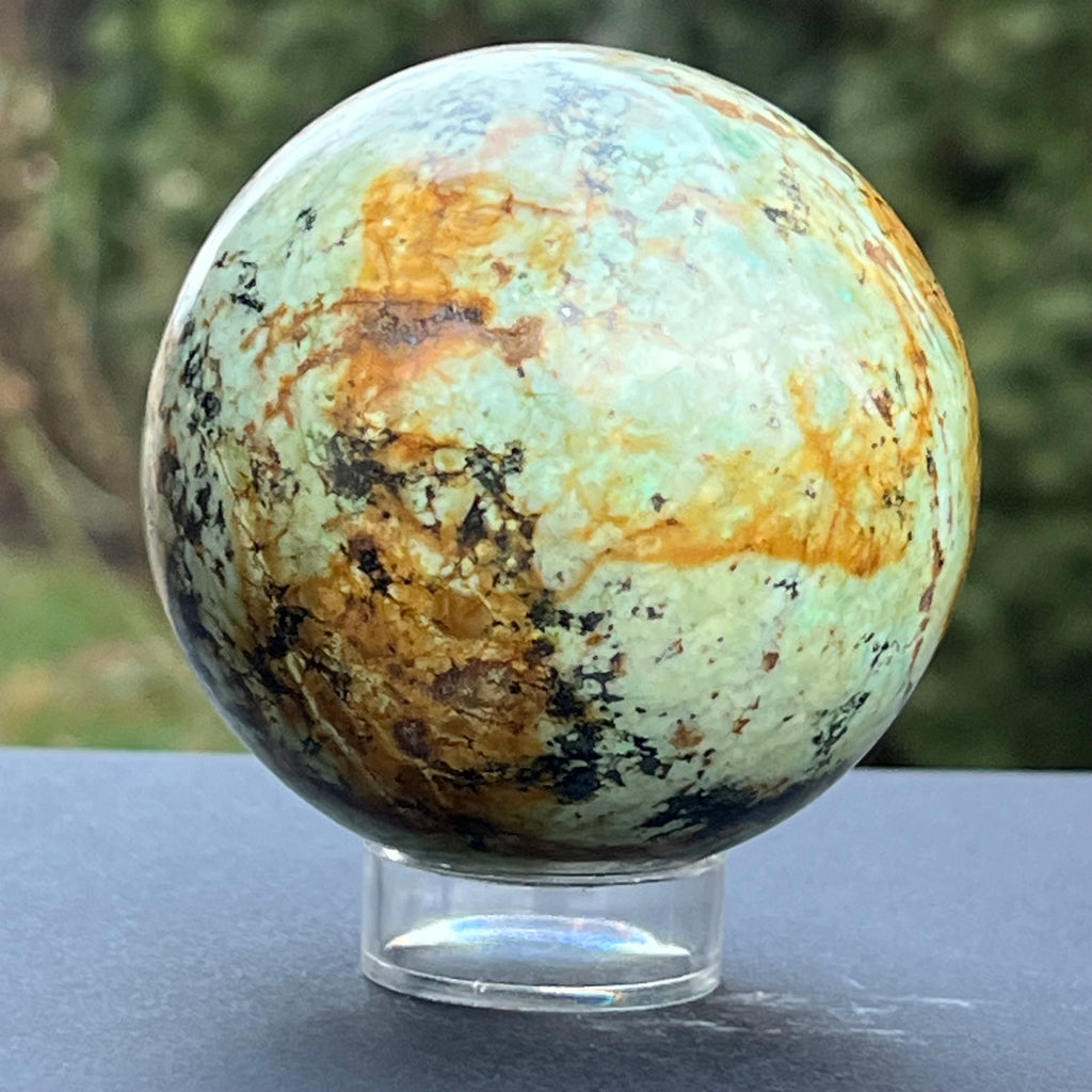 Sfera 7.2 cm crisocola mina Messina, Congo, model 1, druzy.ro, cristale 6