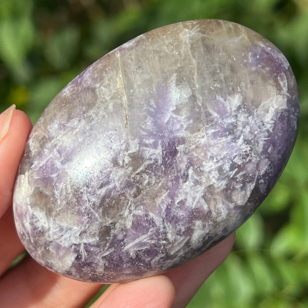 Lepidolit palmstone m5, druzy.ro, cristale 3