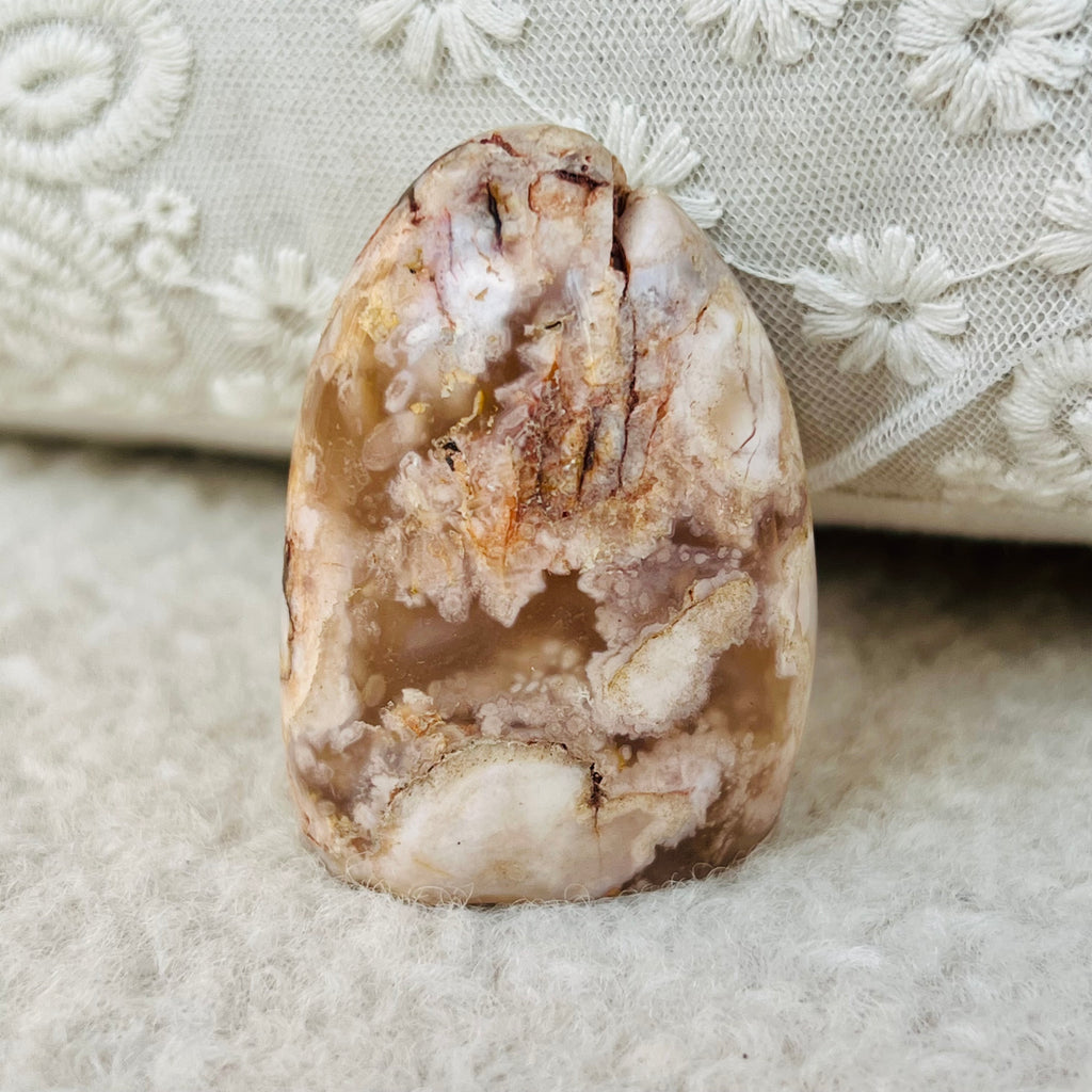 Agat coral floare mini structura forma libera model 3, druzy.ro, cristale 4