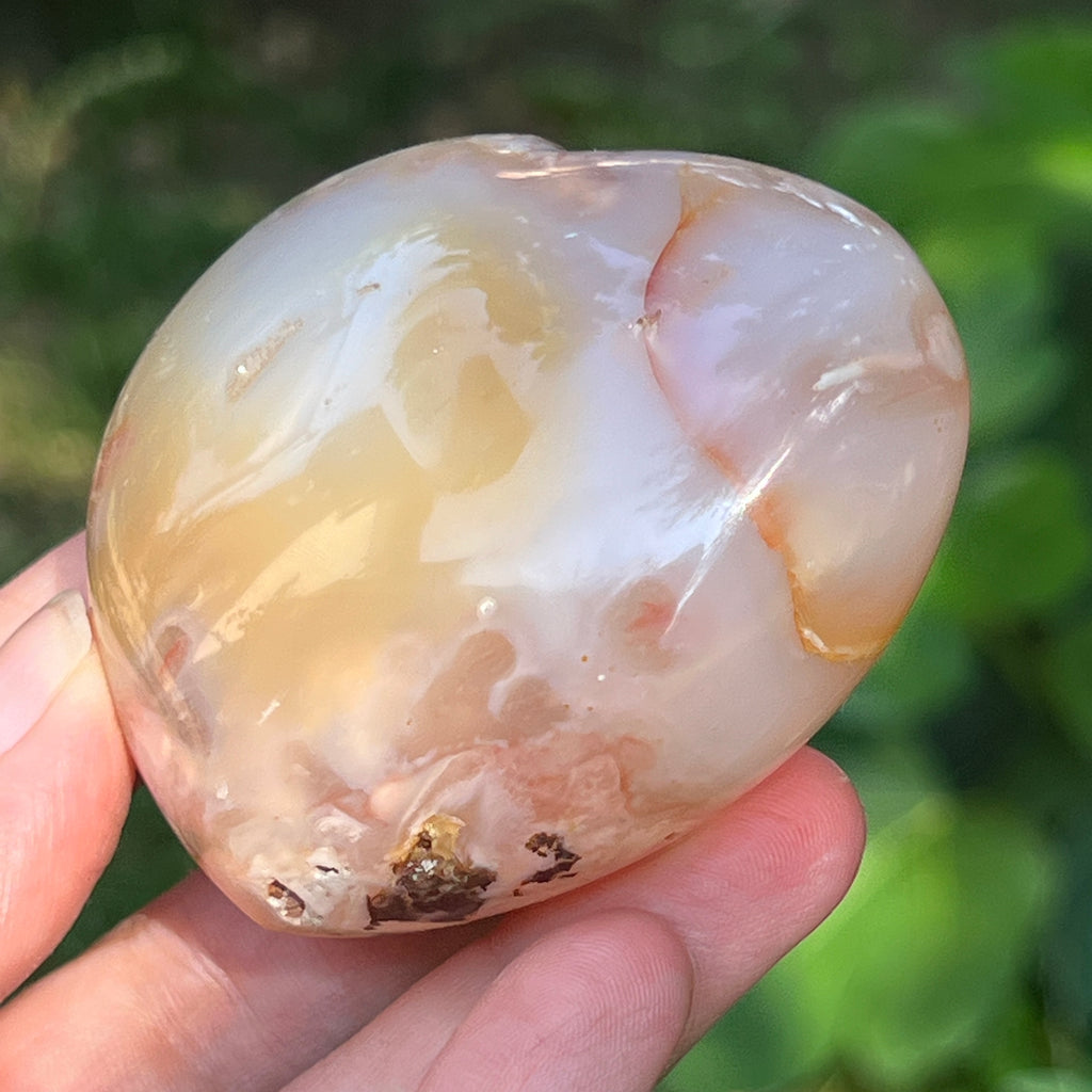 Inima agat coral floare gri m5, pietre semipretioase - druzy.ro 6 