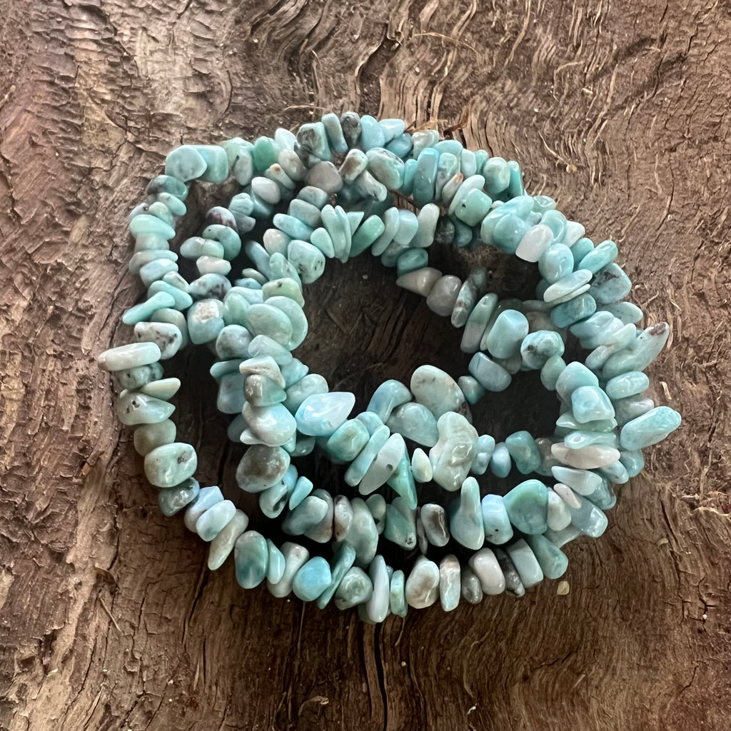Colier lung chipsuri larimar, druzy.ro, pietre semipretioase 2