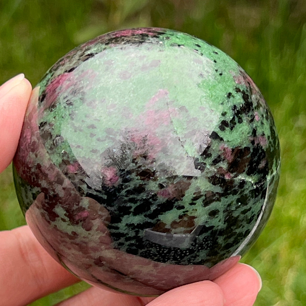 Sfera rubin in zoisit model 2, pietre semipretioase - druzy.ro 7 