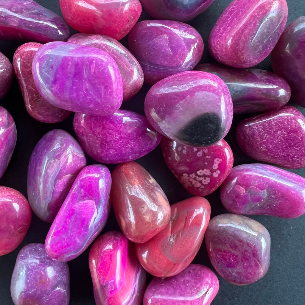 Piatra rulata, palmstone agat roz, druzy.ro, cristale 2