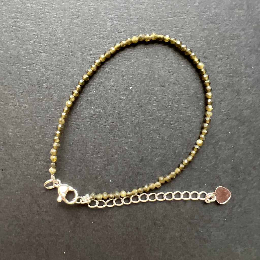 Bratara obsidian auriu curcubeu 2mm, pietre semipretioase, DRUZY.RO 9