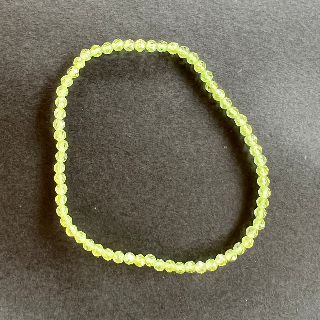 Bratara fateta peridot 3 mm, pietre semipretioase - druzy.ro 2 