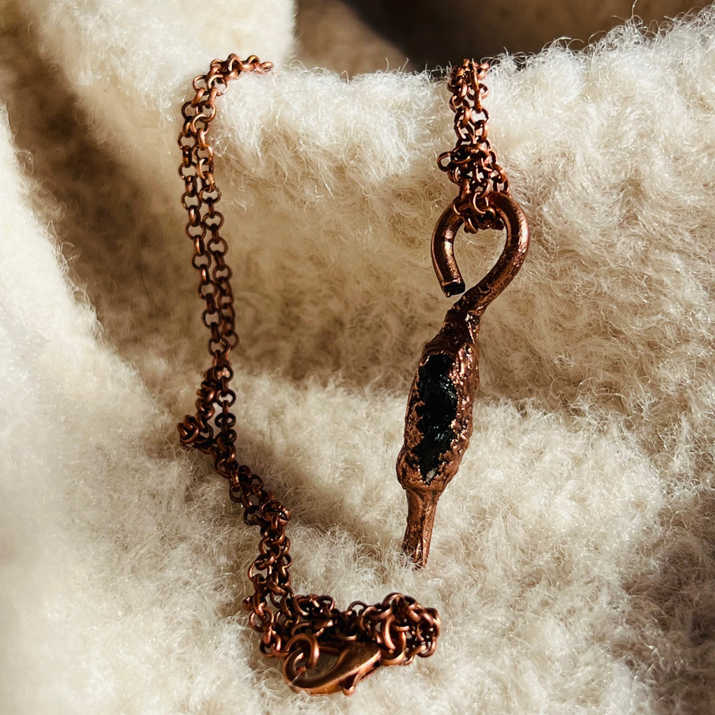 Colier moldavit cupru, druzy.ro, cristale 4