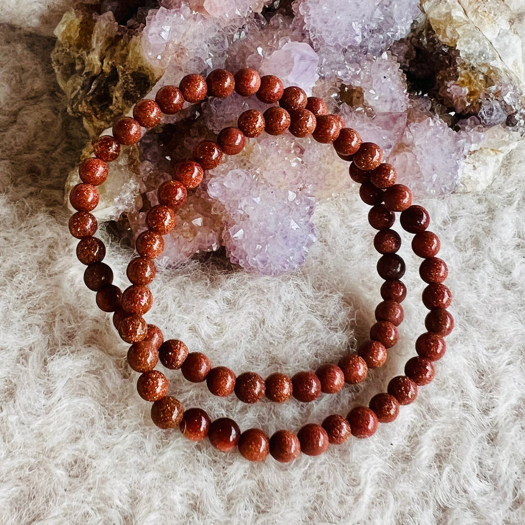 Bratara copii nisipit (Sandstone) 4 mm, druzy.ro, cristale 2