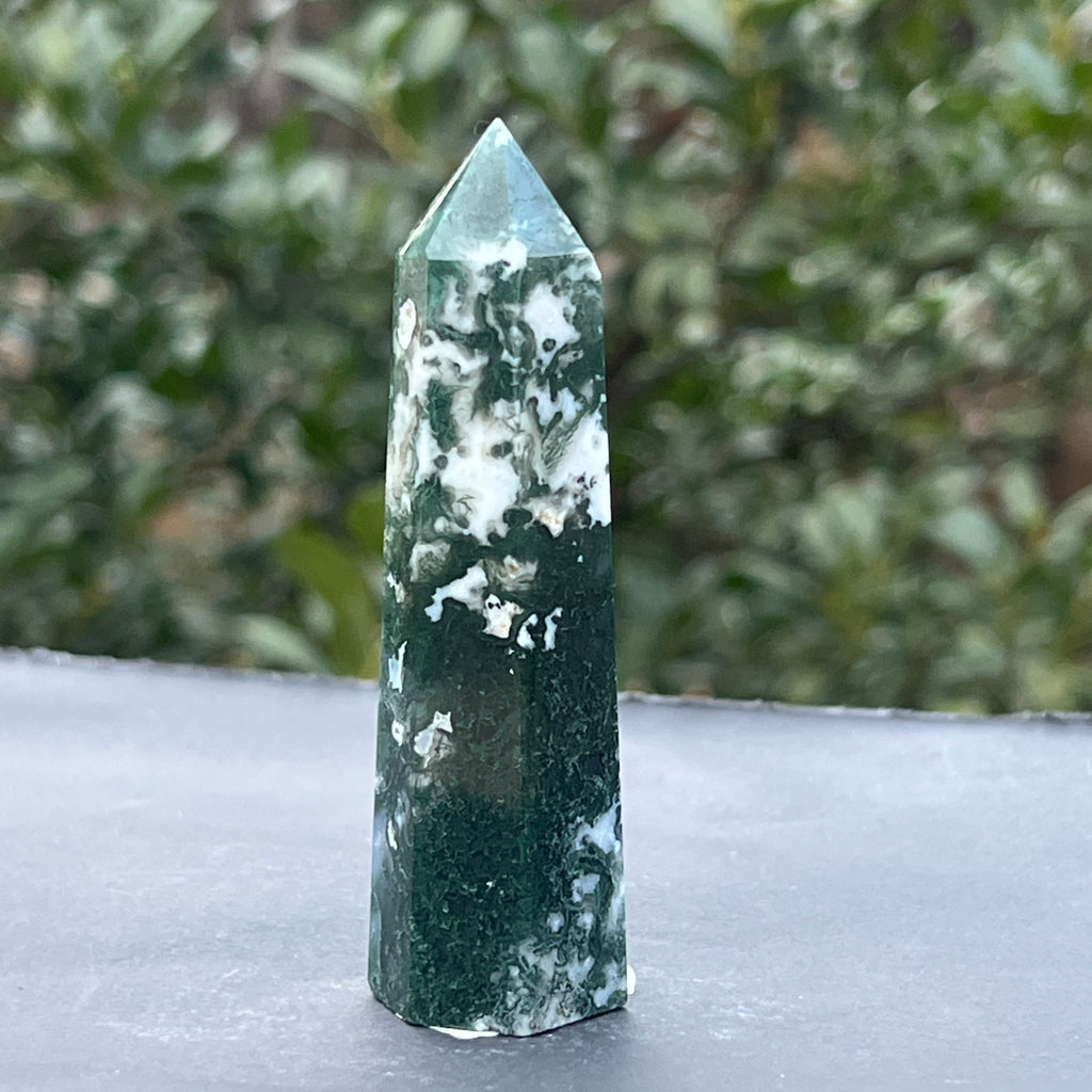 Obelisc agat muschi model 3, pietre semipretioase - druzy.ro 1 