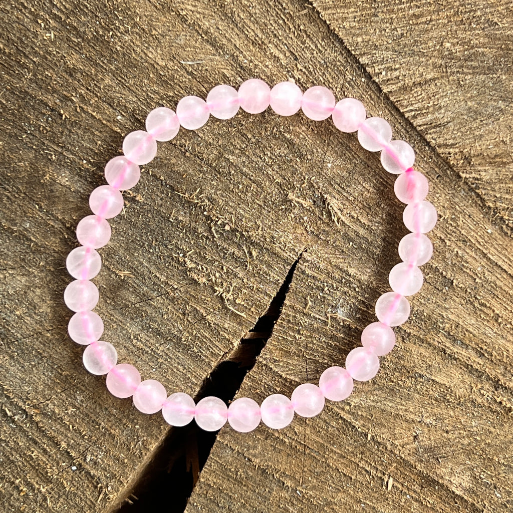 Bratara cuart roz mat 6 mm, pietre semipretioase - druzy.ro 2 